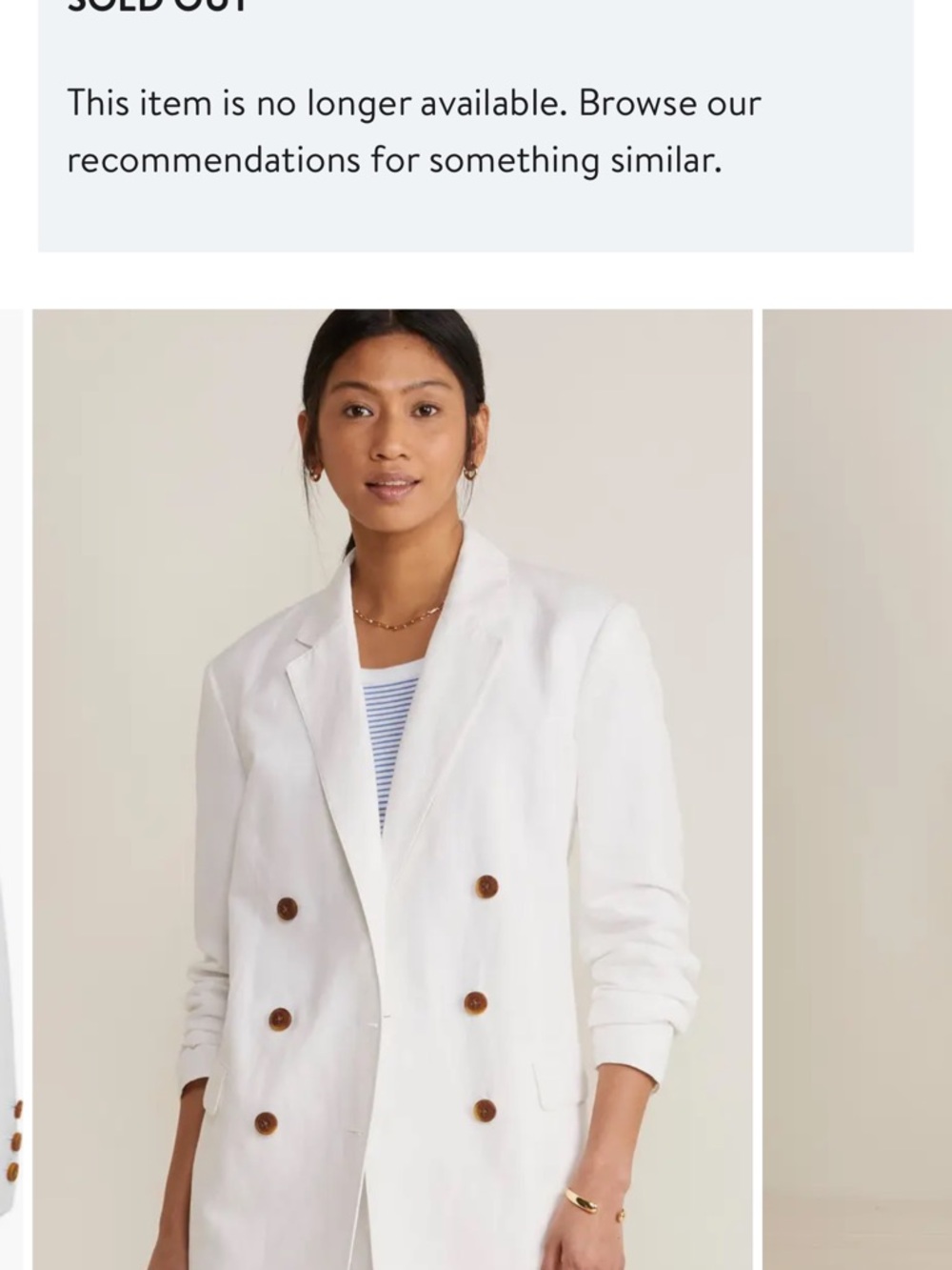 Vineyard Vines White Double-Breasted Women's Blazer Jacket